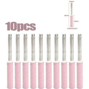 10Pcs Kettingzaag Puntenslijper Slijpen Stenen 4.8Mm 3/16 Slijpen Tool Stenen Burr Kettingzaag Slijpsteen Bestand Vervanging Gereedschap