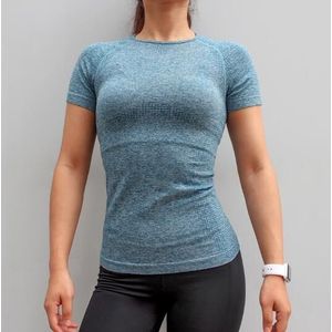 Naadloze Korte Mouwen Sport Shirt Sportbeha Sport Top Fitness Yoga Top Workout Tops Crop Gym Top Vrouwen Vrouwelijke t-shirt