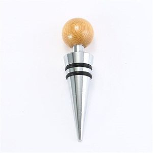 Bamboe Wijn Flessenstop Metal Strass Steentjes Bar Gereedschap Accessoires Wijn Stopper Vacuüm Fles Stopper