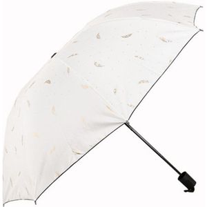 Creatieve Bronzen Veren Zwarte Handschoenen Parasols Kleine Clear Paraplu Vouwen Zonnebrandcrème Uv-bescherming Tri-Fold Paraplu Regenkleding