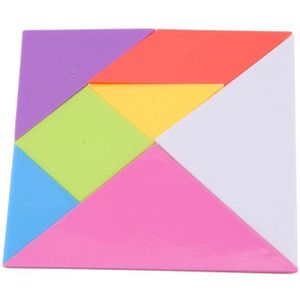 12.2*12.2 Cm Kinderen Puzzel Regenboog Plastic Tangram Diy Hersenen Puzzel Kid Leren Onderwijs Puzzels Speelgoed