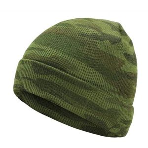 Wzcx Mode Camouflage Unisex Gebreide Muts Warm Houden Outdoor Casual Tij Hip Hop Herfst Winter Beanie Hat Adult Cap