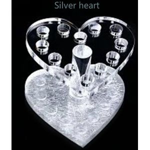 Nail Verdikking/Dunne Acryl Pen Houder Goud En Zilveren Hartvormige Penhouder Ronde Pen Houder Nail Tool