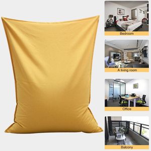 Luie Sofa Cover Beschermende Woonkamer Effen Lounger Seat Wasbare Slaapkamer Bean Bag Thuis Poef Katoen En Linnen Zachte Alle seizoenen