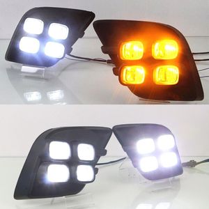 Auto Knipperende Led Drl Dagrijverlichting Voor Toyota Hilux Revo Vigo Daglicht Mistlampen Decoratie Signaal lamp