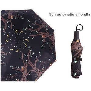 Vrouwen Vouwen uil Automatische Paraplu Vrouwelijke Strand Anti uv Zwarte Coating parasol Kinderen Regen Parasol auto paraguas