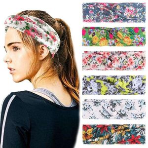 7 Pcs Gedrukt Gebreide Polyester Katoen Hoofdband Sport Yoga Hoofdband Dames Outdoor Running Haaraccessoires Hoofdtooi