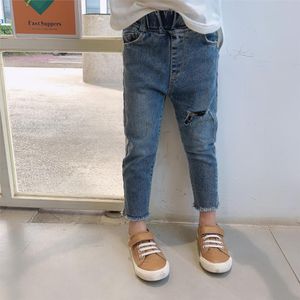 Mihkalev Baby Meisje Ripped Jeans Voor Kinderen Herfst Skinny Denim Broek Kinderen Casual Broek Джинсы Детские Девочкам