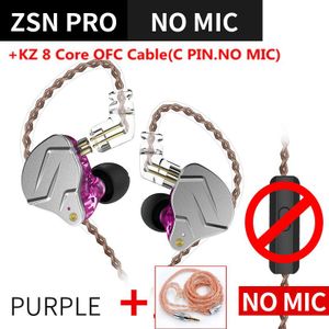 Kz Zsn Pro 1BA 1DD Hybrid Drive In Ear Oortelefoon Hifi Metal Bass Oordopjes Sport Muziek Headset Vervangbare Kabel ZS10 pro Zsx Zstx