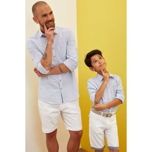 Defacto Herfst Jongens Lange Mouwen Shirts Kids Revers Pure Kleur Eenvoudige Shirt Jongen Casual Comfort Tops-K4150A619SM