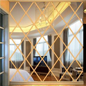Acryl Spiegel Muursticker Diamanten Modern Muur Art Decor 3D DIY Muurstickers Kunst voor Woonkamer Home Decoratie 3 maten