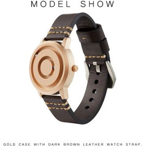 En Innovatieve Blauw Goud Magnetische Metalen Parallelle Tijd En Ruimte Horloge Mannen Modieuze Quartz Horloge Eenvoudige Mannen horloge
