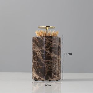 Marmeren Tandenstoker Dozen Draagbare Ronde Wattenstaafje Opslag Potten Huishoudelijke Squeeze Tandenstoker Opslag Containers Decoratie