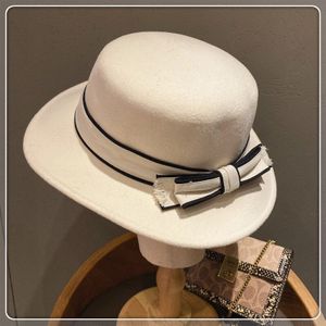 202009-axi Herfst Winter Britse Stijl Strik Lint Wol Dame Fedora Cap Vrouwen Leisure Panama Jazz Hoed