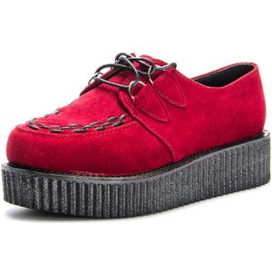 Fujin Brand Flock Red Suede Herfst Klimplanten Schoenen Plus Size 35-41 Vrouwen Schoenen Dames Platform Mocassin Vrouwen flats Vrouwelijke