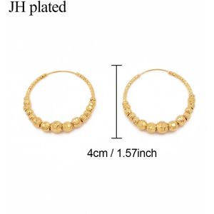 Oorbellen 24K Gold Kleur Grote Ronde Oorringen Pircing Gouden Oorbellen Piercings Accessoires Voor Vrouwen/Meisjes Ornament Sieraden