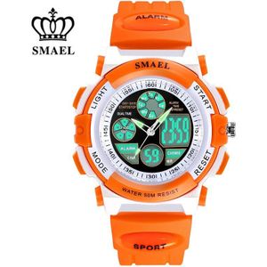 SMAEL Kinderen 50m Waterdichte Horloges Leuke Kinderen Sport Cartoon Horloge voor Meisje Jongens Rubber Band Digitale LED Horloge Reloj