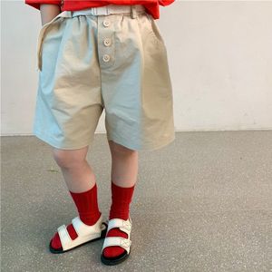 Zomer Jongens En Meisjes Effen Kleur All-Match Shorts Unisex Katoen Losse Casual Shorts