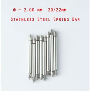 10 Pcs Diameter = 2 Mm Rvs 16 Mm/18 Mm/20 Mm/22 Mm/24 Mm Lente Bars Pin Voor Diver Horloge