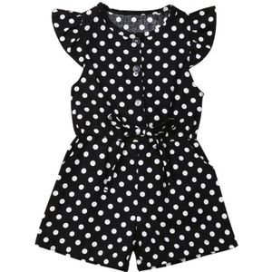 Baby Baby Meisje Katoen Blend Kleding Polka Dot Fly Mouwen Romper Jumpsuit Playsuit Outfit