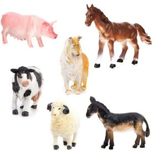 Kinderen Speelgoed 6 Pcs Farm Animal Model Set Varken Hond Koe Schapen Paard Ezel