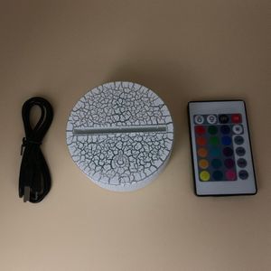 3d Led Nachtlampje Crack Base Usb Smartphone Controle 7 Kleur Veranderende Usb Aangedreven Klok Base Bluetooth Base Prijs 3D Lamp