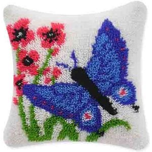 Tapijt borduren Vlinder kruissteek kussen bloemen klink haak kussen doen het zelf lieveheersbeestjes voor handwerken Hobby craft