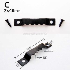 50 Stuks Zwart Saw Tand Zaagtand Opknoping Foto Foto Olieverf Spiegel Frame Hanger Haak + Schroef C 7X42 Mm Meubels Accessoires