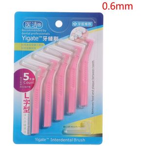 5 Pcs L-Vorm Interdentale Tandenborstel Schoonmaken Tool Gebogen Tandenborstel Correctie Tand Kloof Dental Floss Mondhygiëne Care