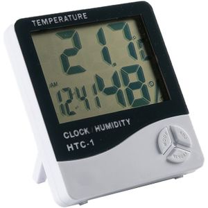 Multifunctionele Thermometer Hygrometer Automatische Elektronische Temperatuur Vochtigheid Monitor Klok 3.2 Inch Grote Lcd-scherm