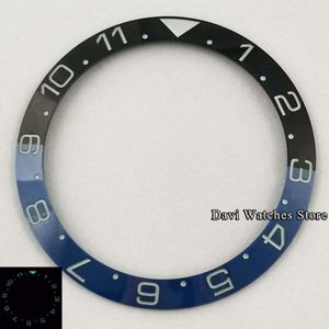 38Mm Lichtgevende Horloge Bezel Insert Black Blauwe Keramische Bezel Ring Insert Horloge Onderdelen Past Voor 40Mm Horloges