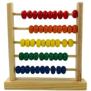 Kids 5-Rij Houten Kralen Abacus Tellen Frame Wiskunde Leren Educatief Puzzel Speelgoed