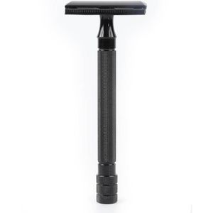 Mannen Manual Razor Dubbele Rand Scheermes Baard Trimmer Met Kleine Borstel Zilver Voor Mannen