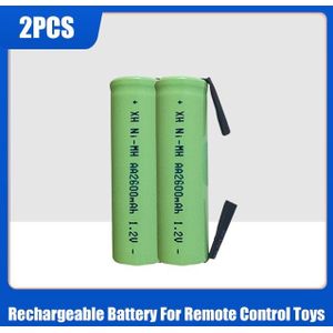 1-2 Stuks 1.2V 2600Mah Aa Ni-Mh Oplaadbare Batterij Met Soldeerpennen Voor Diy Elektrische Speelgoed Tandenborstel scheerapparaat Vervanging Batteria
