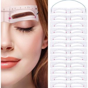 12 Pcs Wenkbrauw Stencil Herbruikbare Template Makeup Tools Wenkbrauw-Vormige Mal Kaart LDO99