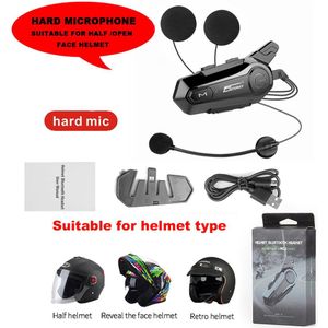Kebidu Motorfiets Bluetooth Helm Headsets Intercom Voor 2 Rijders Bt Draadloze 100M Intercomunicador Motorbike Interphone Muziek