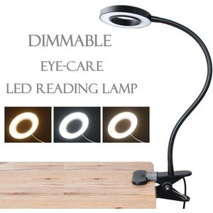 Dimbare USB LED Bureaulamp met Klem Leeslamp Eye-Care Tafellamp LED Bedlampje Baby Oudere Kinderen nachtlampje Clip