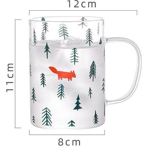 Kerst Melk Glas Grenen Bos Patroon Transparante Ontbijt Cup Temperatuur Weerstand Koffie Mok Prachtige Voor Vrienden