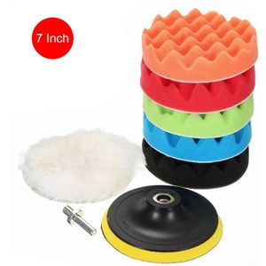 3-7 Inch 8 Stuks Zachte Reiniging Tool Wasbare Auto Buigbare Verwijderen Polijsten Pad Set Auto Spons Waxen Disc buffing Herbruikbare Ronde