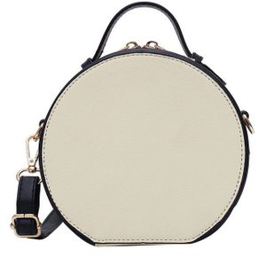 Dames Schoudertas Frosted Retro Kleine Zwarte Tas Eenvoudige Kleine Ronde Tas Vrouwelijke Pu Leather Lady Messenger tas