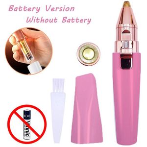 2 In 1 Elektrische Wenkbrauw Trimmer Pijnloos Epilator Vrouwen Draagbare Mini Scheerapparaat Make-Up Wenkbrauw Trimmen Wasbare