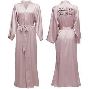 Mauve Satijn Chiffon Gewaden Lange Robes Lange Mouwen Custom Bruidsmeisje Gewaden Bruid Gewaad Vrouwen Lange Bridal Wedding Badjas