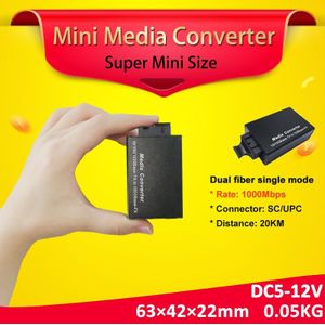 20 KM SC dual fiber SWITCH gigabit mini fiber switch FTTH fibra optica media converter glasvezel naar RJ45 UTP schakelaar fibra
