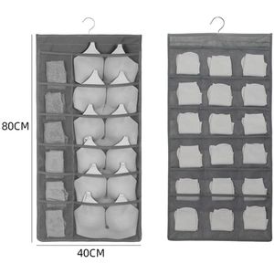 Multifunctionele Dubbelzijdig Opslag Opknoping Zak Dikke Non-woven Ondergoed Opknoping Opbergtas Muur Gemonteerde beha Sok Organiser