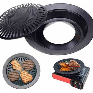 Outdoor Rookloze Barbecue Grill Pan Non-stick Gasfornuis Plaat Bbq Grillen Tool