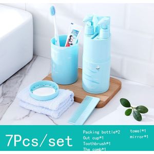 5pce/Set Reiskop Voor Tandenborstel Tand Badkamer Cups Reizen Set Draagbare Tandpasta Handdoek Opslag Paar Cup Wassen Accessorie