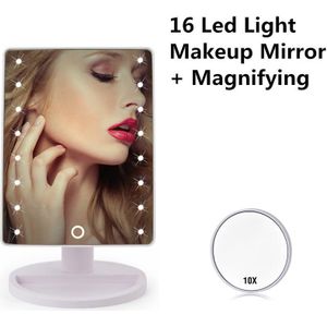 Led Touch Screen Make-Up Spiegel Professionele Vanity Spiegel Met 16/22 Led Verlichting Gezondheid Schoonheid Verstelbare Aanrecht 180 Roterende