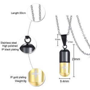 Fxm GCN13 Stalen Ketting Populaire Enkele Man 29Mm Capsule Vorm Goud Kleur Vrouwen Sieraden