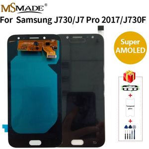 Super Amoled Voor Samsung Galaxy J7 Pro J730 Lcd Display Touch Screen Digitizer Vergadering Vervangende Onderdelen Voor SM-J730FM Lcd