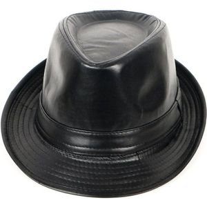 Mode Pu Leer Gentleman Fedora Hoed Mannen Herfst 2022 Fedora Solid Black Vintage Vader Hoeden Chapeau Femme Cap Panama Jazz hoed